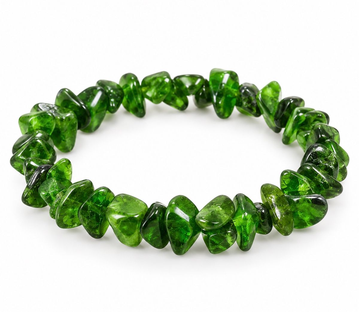 Kromdiopsid Nuggets Armbånd