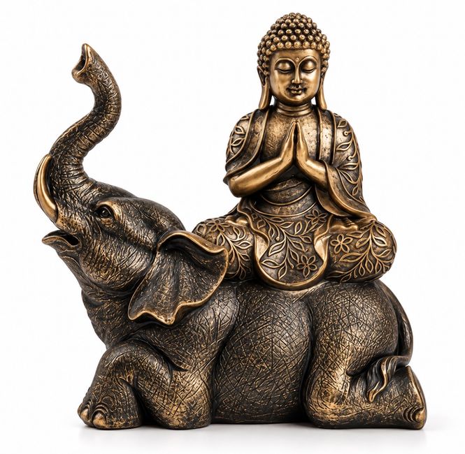 Hovedbilde Buddha På Elefant 20cm ...