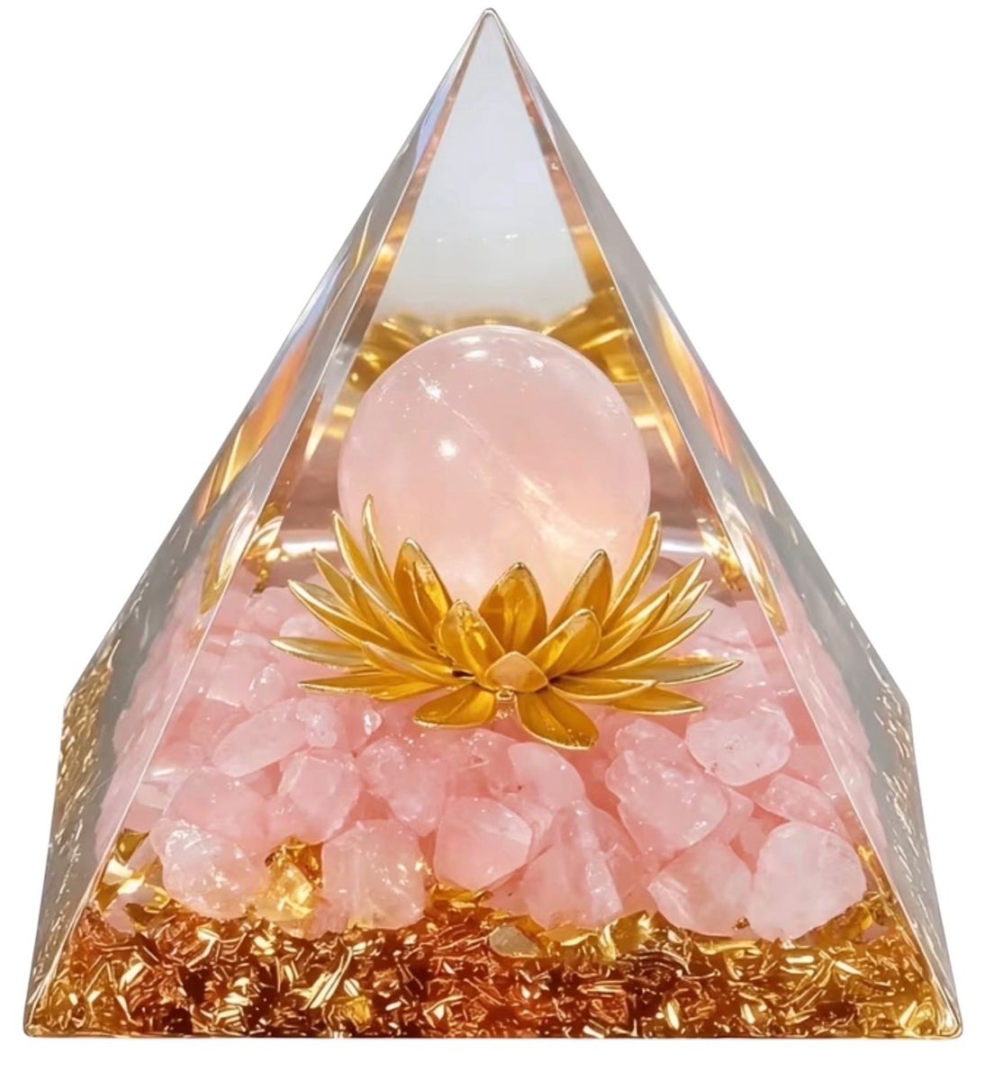 Golden Lotus Orgonitt Pyramide