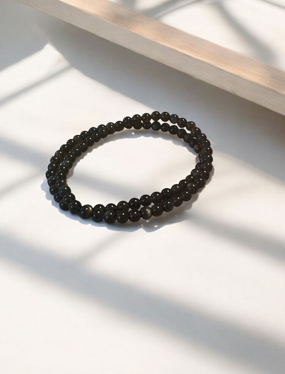 Obsidian Gull Armbånd 4mm