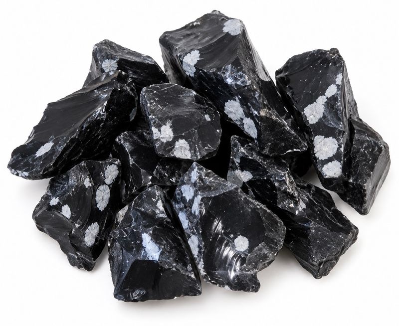 Obsidian Snøfnugg  4-10g Råstein 