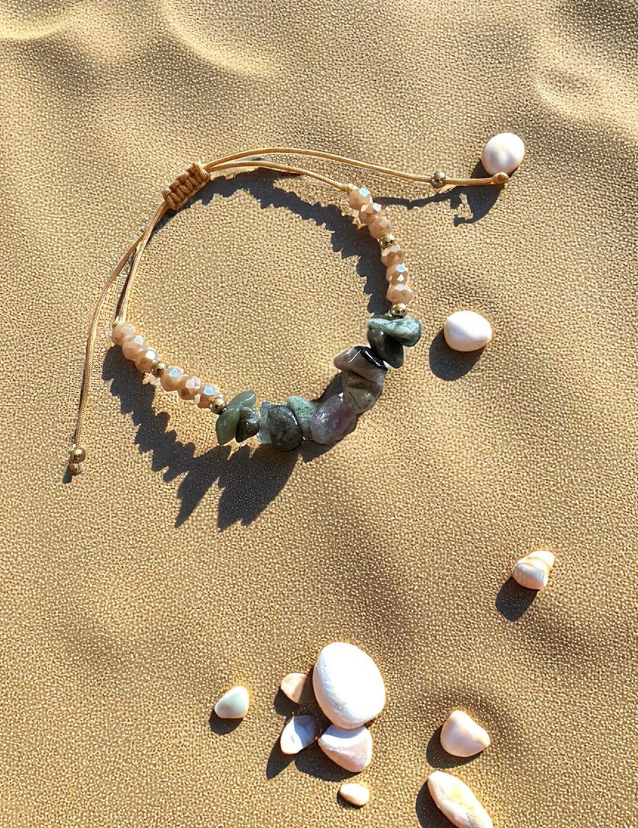 Regnbuefluoritt Justerbart Armbånd