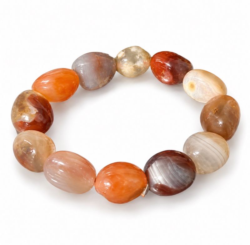  Agat Natur  Mosambik Pebbles Armbånd 